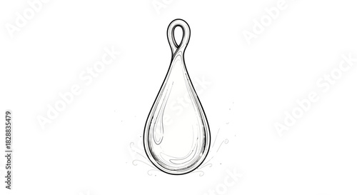 Stylized water drop with loop and splash details