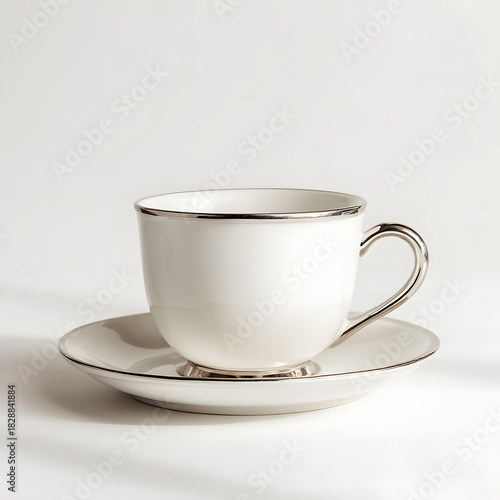 White cup isolated on white background