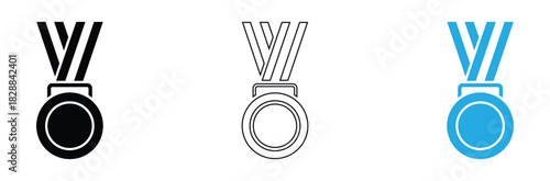Celebrate your achievements with these modern medal icons perfect for websites, apps, and social media posts, inspiring victory and success!