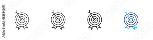 Goals icon set outline  multystyle vector illustration concept