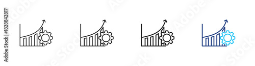 Performance icon set outline  multystyle vector illustration concept