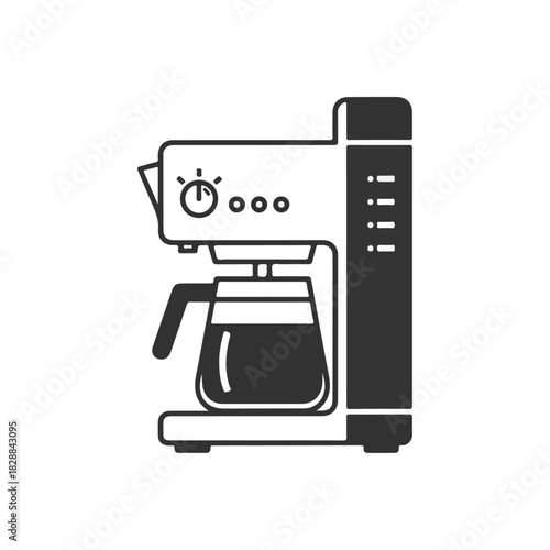 Coffee Maker Illustration - Brewing Perfection in a Simple Design.