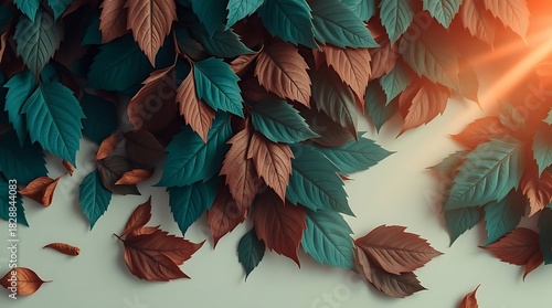 Vibrant Autumnal Foliage with Sunlight and Natural Beauty.