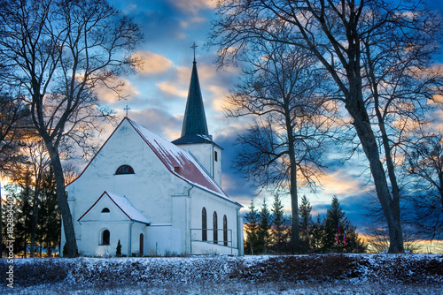 Church in Zelki in Masuria,...