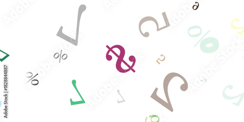 Light Pink, Yellow vector seamless template with isolated letters. Shining illustration with ABC symbols on abstract template. Texture for window blinds, curtains.