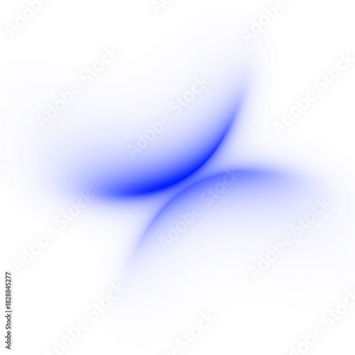 Abstract Blue Neon Light Glow Curve Overlay on Transparent Background