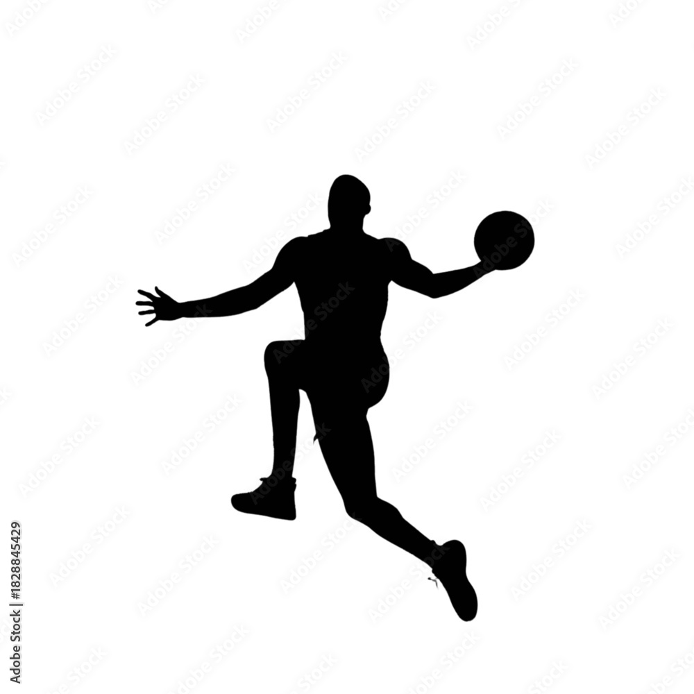 Obraz premium basketball player silhouette vector