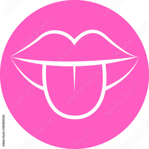 Taste mouth tongue icon lip tongue outline symbol pack, flavor sense illustration bundle, taste organ graphic kit, line and flat style black vector drawing assortment