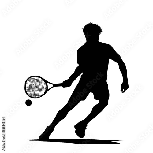 tennis player silhouette vector