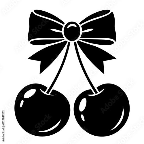 Cherry and bow tie silhouette