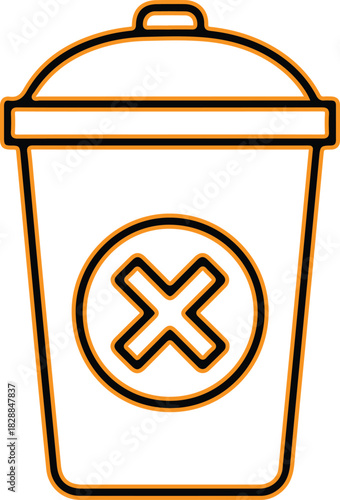 Trash can icon with red x symbol for deletion