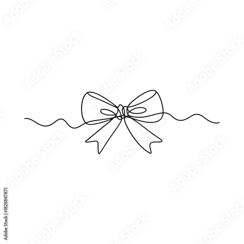 Elegant single line drawing of a bow tie