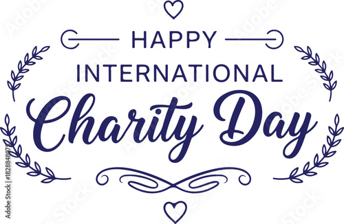 Vector art of happy international charity day text graphic