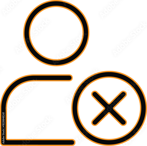 User icon with delete or remove symbol