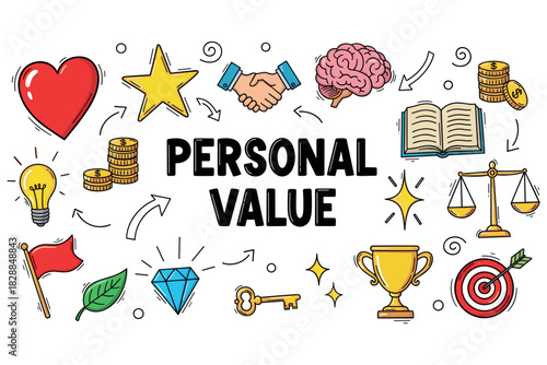Personal value: icons of success, knowledge, and growth