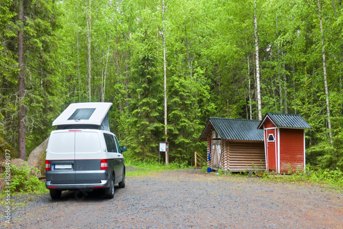 Relaxing in a camper in the...