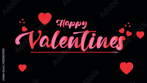 Happy Valentines celebration vector poster. 14 February.