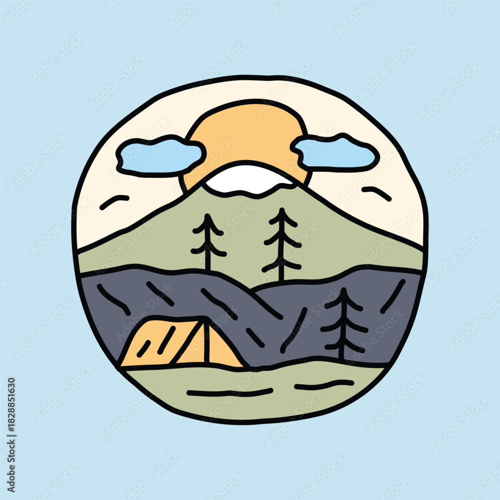 Obraz premium Camping and travel graphic illustration vector art t-shirt design
