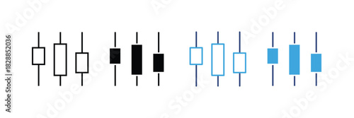 Candlestick chart icon set. trading graph symbol. stock market bar. vector illustration