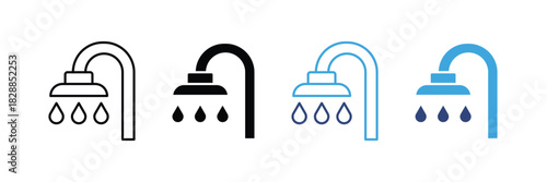 shower icon set. vector illustration