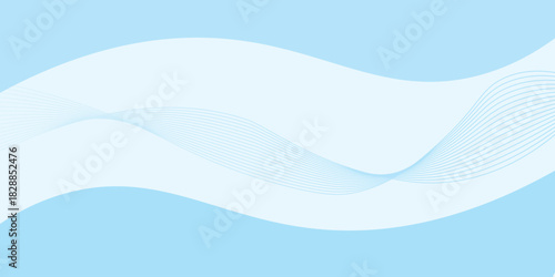 Abstract white wavy glowing lines on a blue background. Futuristic digital high-technology pattern. Health Care concept.