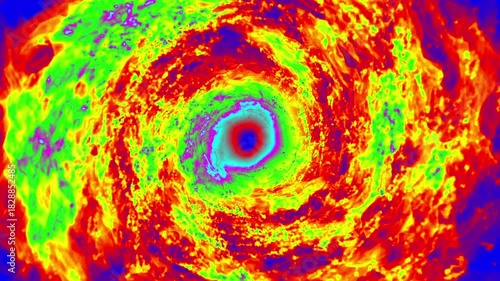 Infrared thermal hurricane satellite view simulation