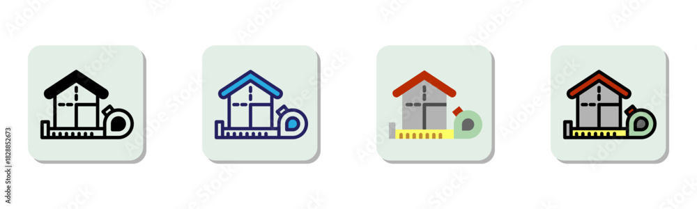 Fototapeta premium Measurement Icon Multi Style Vector Illustration
