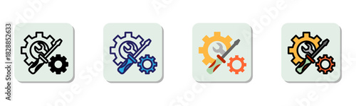 Maintenance Icon Multi Style Vector Illustration