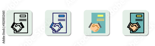 Agreement Icon Multi Style Vector Illustration