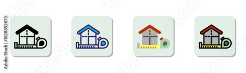 Measurement Icon Multi Style Vector Illustration