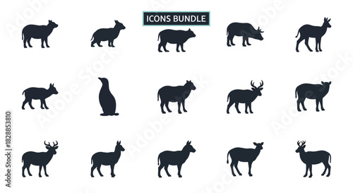 Silhouette Icons Bundle - Diverse Animal Collection.