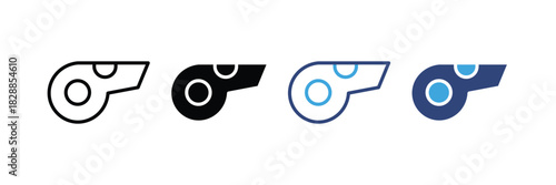 whistle icon set. vector illustration