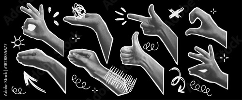 hands silhouette vector