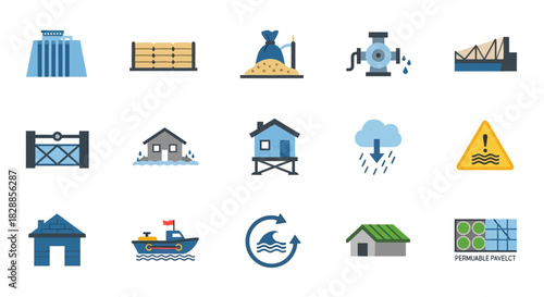 Icons Depicting Natural Disasters and Environmental Concerns.