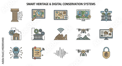 Smart Heritage and Digital Conservation Systems Illustrated.