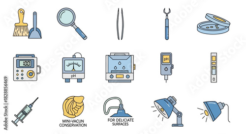 Scientific Laboratory Equipment and Tools - A Colorful Vector Illustration.