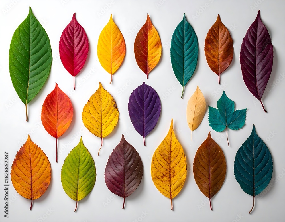 Obraz premium Beautiful multicolor leaf arrangement art high resolution wallpaper