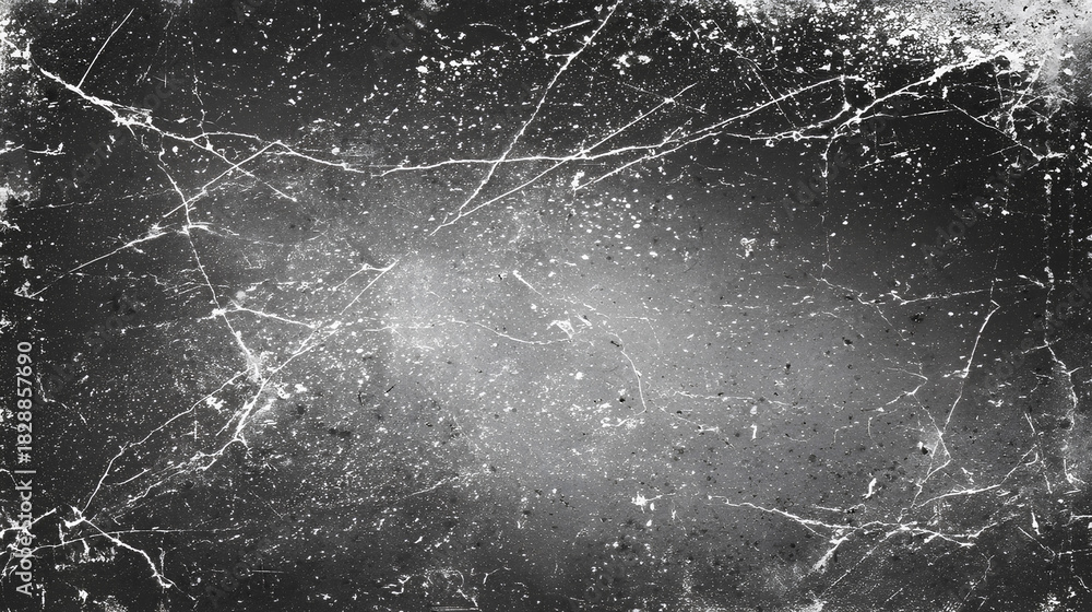 Naklejka premium Old film texture with scratches, noise and glitch shapes. Realistic film texture in black-white, dust and grain. Stock Illustration