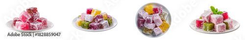 Turkish delight dessert isolated, 