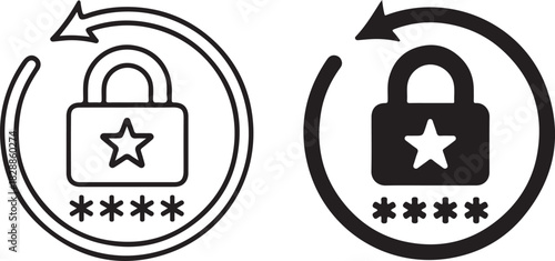 Password update icon illustrating secure access change or reset. account protection, data privacy, and digital security concept vector isolated on white background