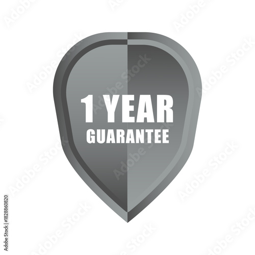 One year icon. Guarantee shield symbol. Warranty promise Vector. Quality badge sign.