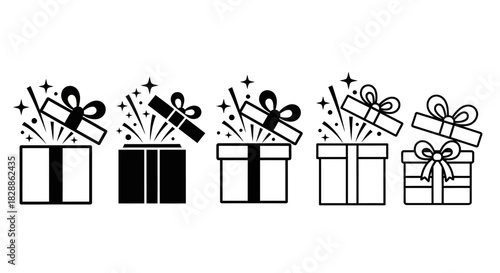  Christmas gift boxes isolated on white background