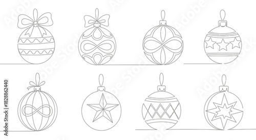 “Christmas Ornament Outline Set”