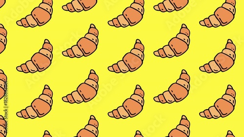 croissant animated pattern background 2d motion graphics  video footage	

