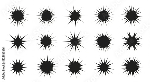 Dynamic starburst elements for eye-catching designs and impactful visuals, perfect for creating attention-grabbing graphics and adding a touch of energy to any project