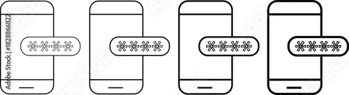 OTP icon set. Mobile password token symbols. OTP verification code sign. Password security symbol. Security login signs