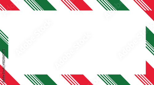 Candy Cane Christmas Frame With Blank Space Vector Illustration With Red And White Striped Border And Decorative Rectangle Layout For Holiday Card Background Festive