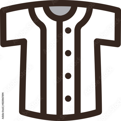 白と黒のラインが特徴の野球ユニフォームアイコン