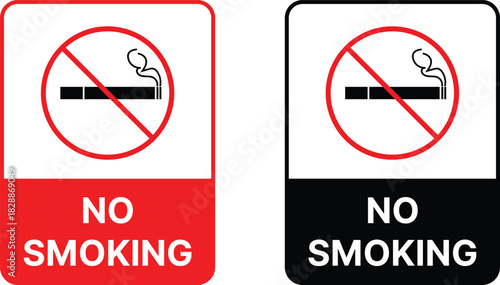 No Smoking Area Icon Set. Forbidden area symbols. Vaping Prohibition Icons. Public safety rule signs

