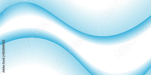 Blue abstract wave line background with smooth flowing curved stripes, modern minimal gradient motion design suitable for presentations, technology themes, business layouts, posters, and banners.